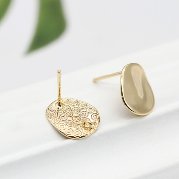 Wholesale Diy Earring Accessories Fashion Hypoallergenic 925 Silver Needle Disc Earrings Glossy Women's Earrings