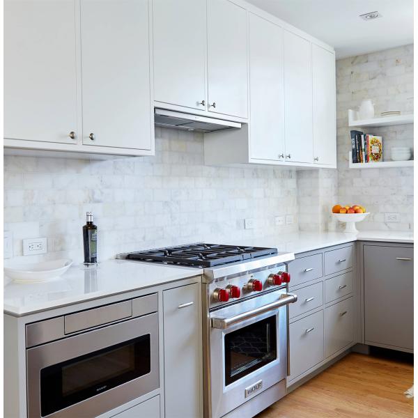 Customized Small Spaces Lacquer Kitchen Cabinet White And Gray