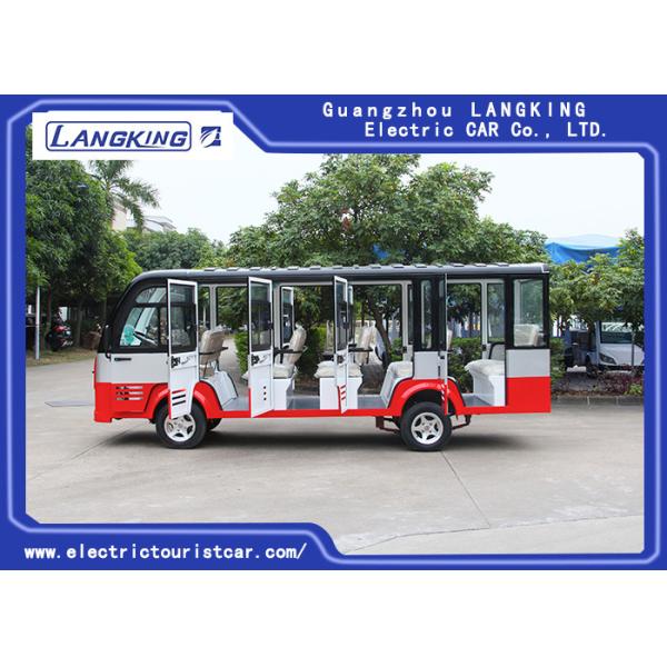 14 Passenger Closed Door Electric Sightseeing Car With Superior Cruising Capacity 72 Volt 7.5KW AC Motor