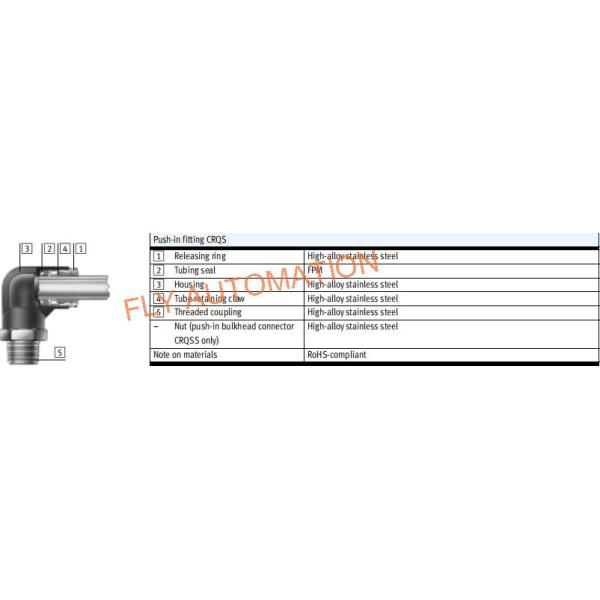FESTO Pneumatic Tube Fittings Push In T Fitting CRQST-3/8-10 164206 4052568136918
