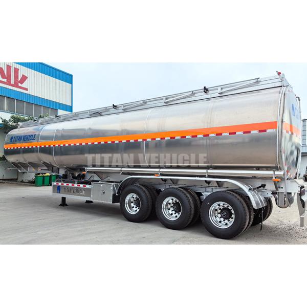 TITAN Large Capacity Aluminum Oil Diesel Fuel Tanker Trailer 3 Axle 4 Compartments for Sale