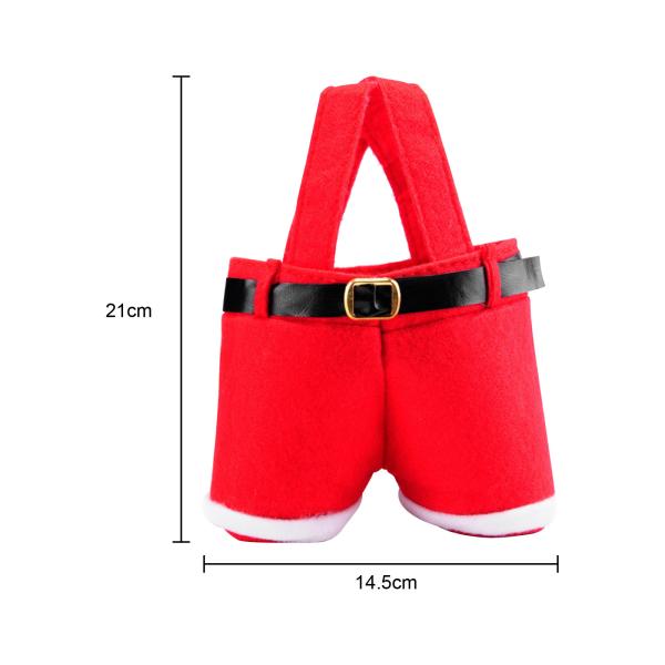 Santa Claus Pants Shaped Gift Bags for Holiday Gifts Candy Bag Christmas Decorations