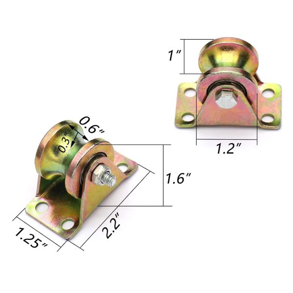 Heavy Duty Rigid Caster Wheel with Bracket U Groove Track Roller