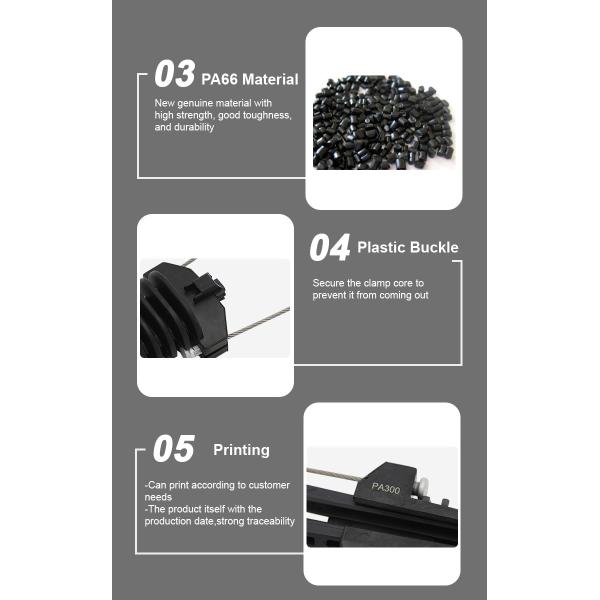 Пластмассовый PA300 натяжной зажим ADSS оптоволоконный проволочный зажим для волокнистого кабеля