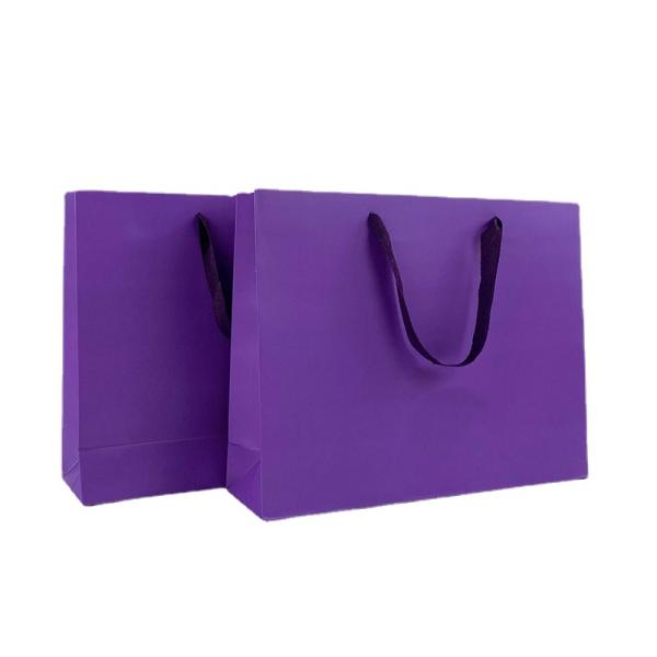 Sacs de magasinage Kraft violet haut de gamme Sacs de magasinage haut de gamme Sacs à main de boutique surdimensionnés