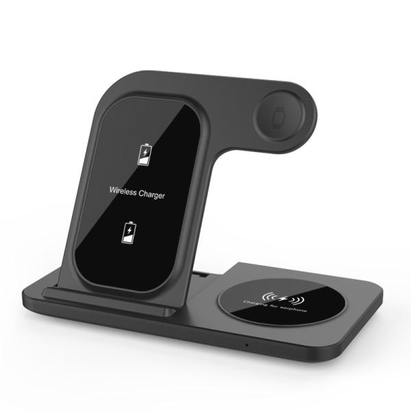 Folding 15W Fast All In One Wireless Charger Black And White Charging efficiency greater than 75%