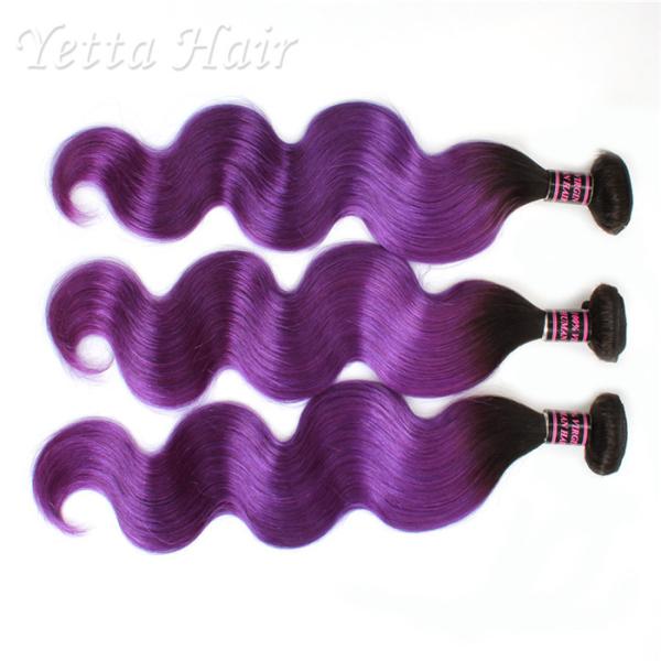 Ombre Virgin Russian Human Hair Burgundy Hair Extensions 18inch