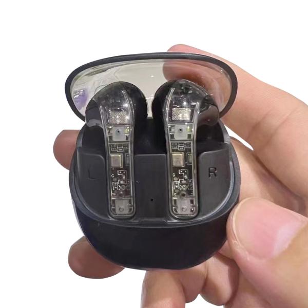 Transparent TWS Wireless Headphones Noise Canceling With Led Light