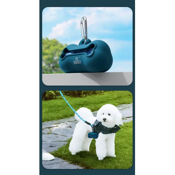 Sustainable Silicone Dog Poop Bag Holder Dark Green Silicone Poop Bag Dispenser