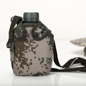 Студенты обучения кемпингу бутылка с водой алюминиевое тело с резиновым покрытием матовой отделки с сумкой плечевые полоски
