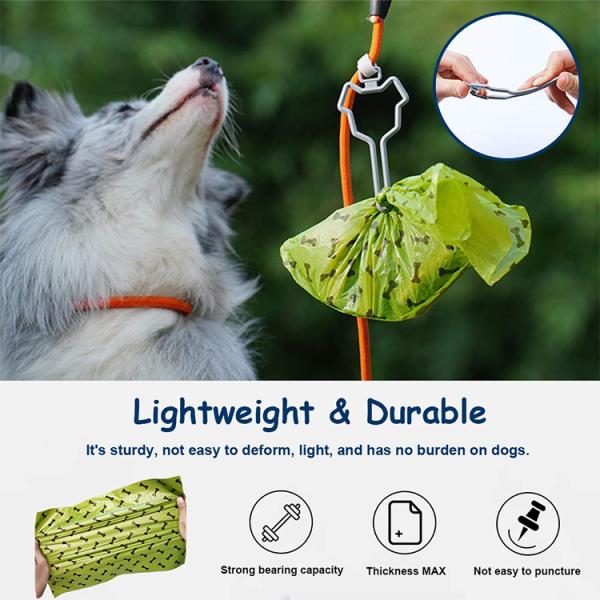 Easy Use Hand Free Dog Silicone Poop Bag Carrier Dog Poop Bag Holder Suitable for All Leashes with Touch Fasteners Attachment