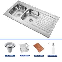 évier de cuisine à cuvette unique SS poli avec drain 1200*600mm