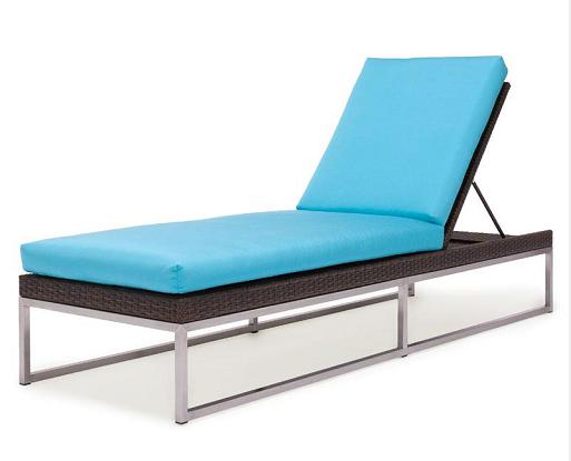 Outdoor SS adjustable chaise lounger chair-16068