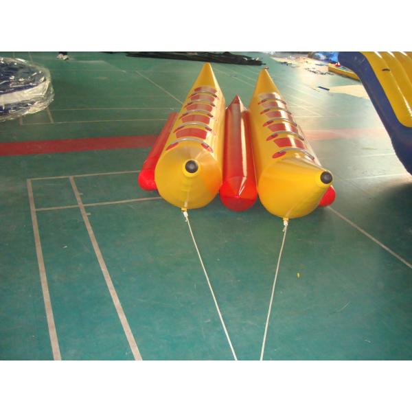 10 Seats Double Banana Boat Inflatable Water Games With 0.9mm Pvc Tarpaulin