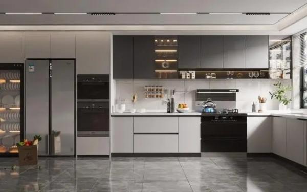Particleboard MDF Plywood  PVC PET Melamine Finished Kitchen Cabinet