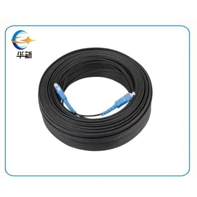 OEM Black Fiber Optic Patch Cord For Stable Data Transmission UPC APC Connector Fibre Patch Leads