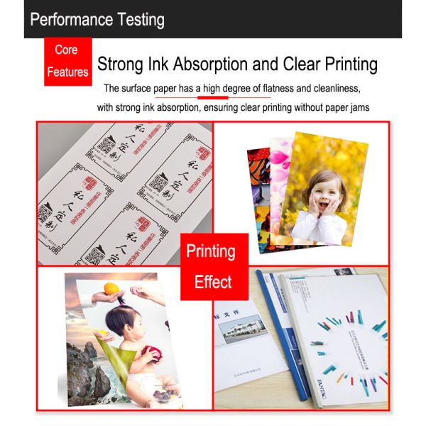 Waterproof Glossy Vinyl Photo Sticker Paper Factory Stock for Inkjet Printing for Promotion Grocery with Permanent Adhesive
