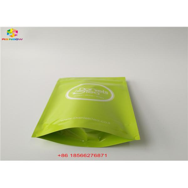 Matcha Tea Stand Up Zipper Pouch Laminated Material Aluminum Foil Recycle Kraft Paper
