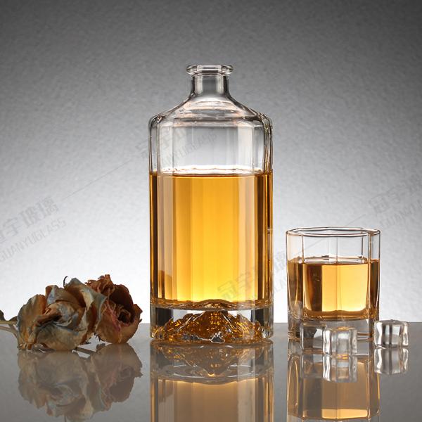 Приемлемый логотип клиента Креативная прозрачная бутылка с вином Короткая шея Ликерная бутылка с вином