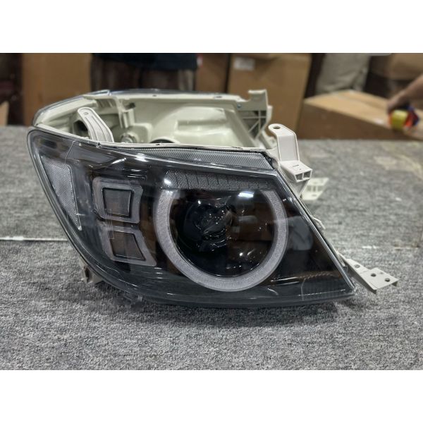 Demillon Front Headlight Assembly Modified LED Daytime Running Light Lens 2008-2012 for Toyota Hilux Vigo