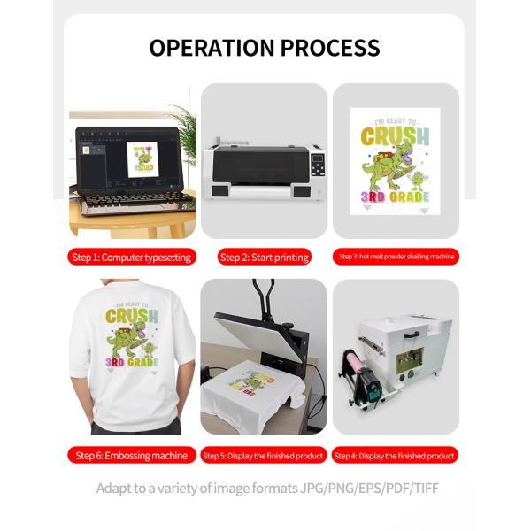 New Arrival t Shirts Textile Digital PET Film Printing Machine DTF Printer With Powder Shaking Machine