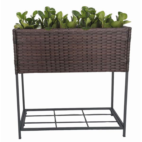 Metal Plant Pot Flower Bucket Square Rectangle Flower Pot  Garden Rattan Planter Stand