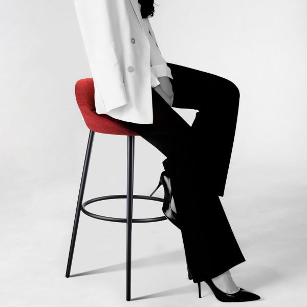 Sturdy Metal Frame Bar Chair Office Lounge Furniture Sleek Design Custom Size