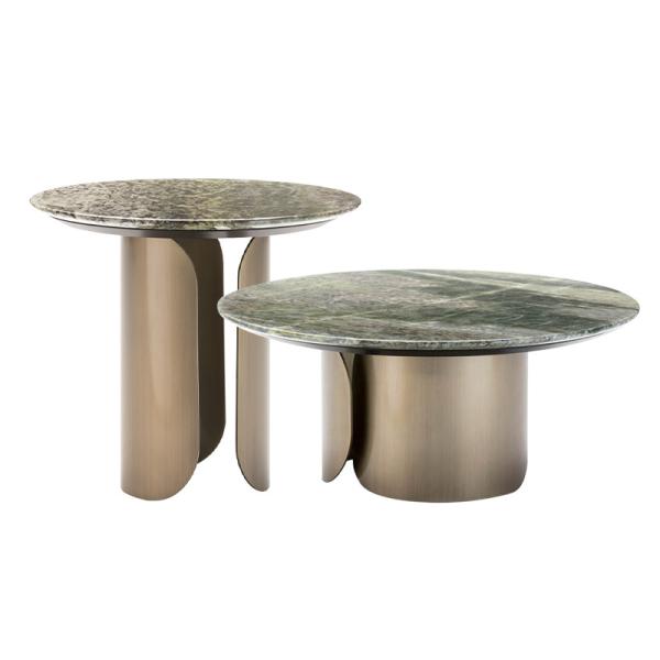 Five-star Hotel Modern Carbon Steel Art Round Corner Table Guest Room Bedside Table