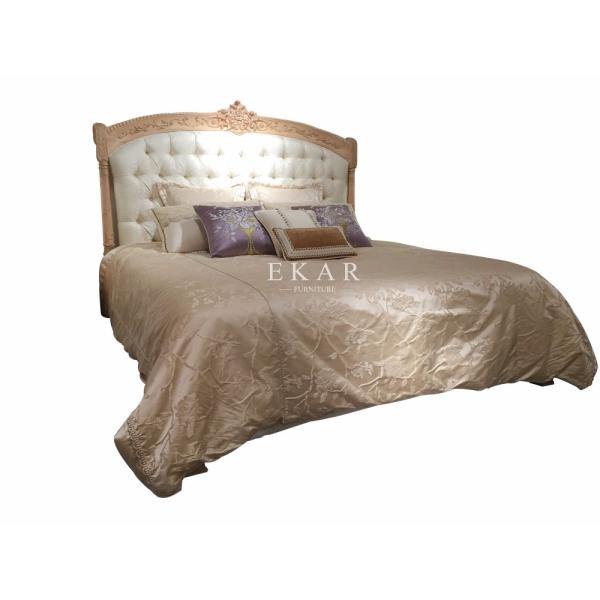 Wooden Frame Bedroom Furniture Luxury Italian Bed