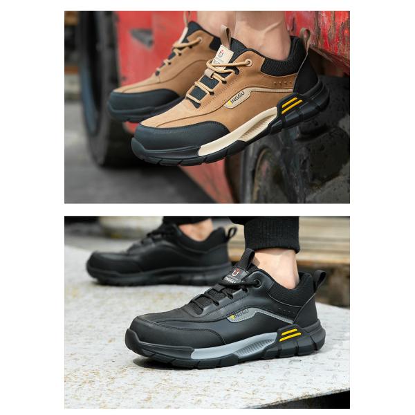 Insulating 10kv Cowhide Electrician's Shoes With Kevlar And Shock Absorbing Rubber Sole