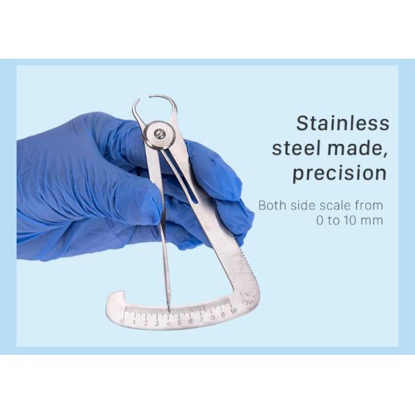 0-10мм Кронный пружинный калибр Нержавеющая сталь Зубные скобки Измерительный стальной линейка