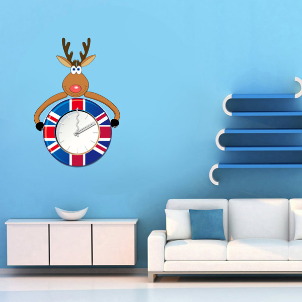 Home Decoration 25*25 cm Fashion Foreign Design Wall Sticker Clock 25A004