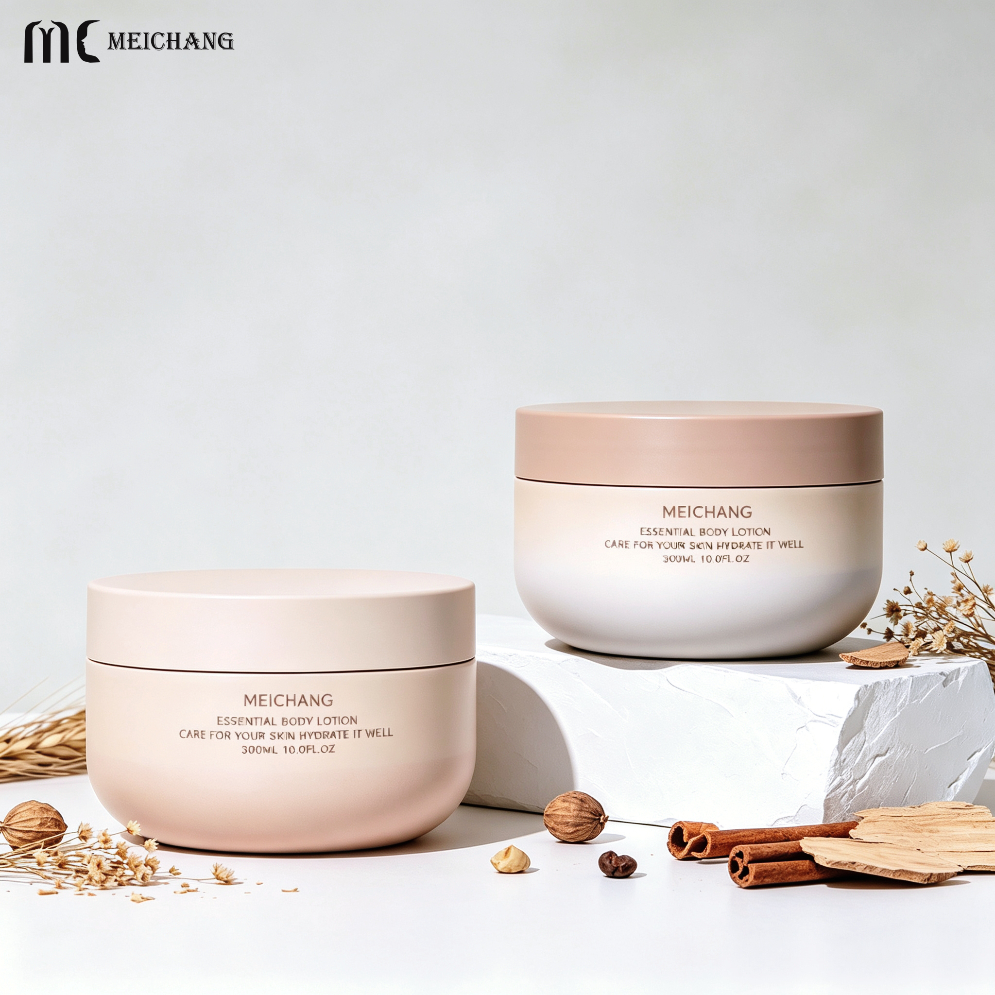 150g / 240g / 300g Custom Logo Refillable Matte Nude Round PP Cream Jar(MC-P-563)