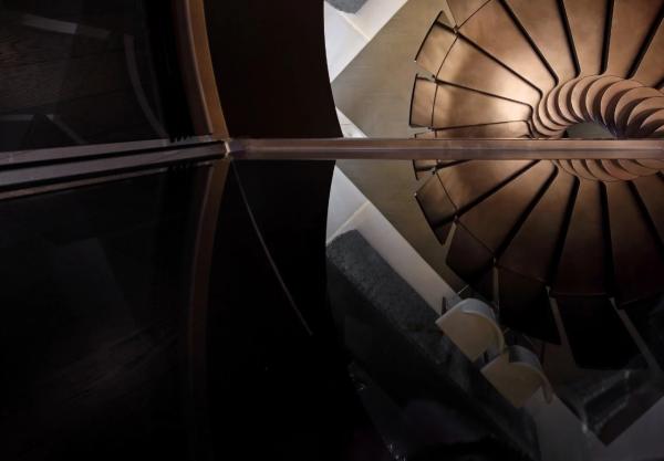 Helical Colored Laminated Glass