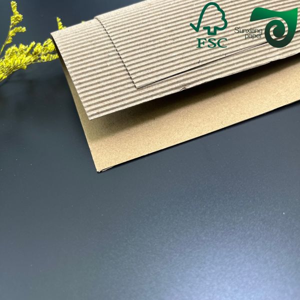 FSC E Flute Single Wall Corrugated Cardboard Sheets Ideal For Brown Coffee Cup Covers