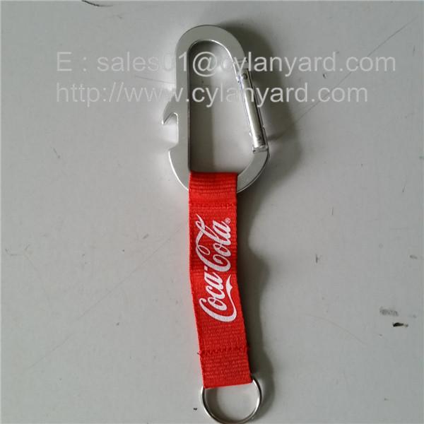 Aluminum Carabiner mountaineer short strap lanyard, metal carabiner wrist lanyards,