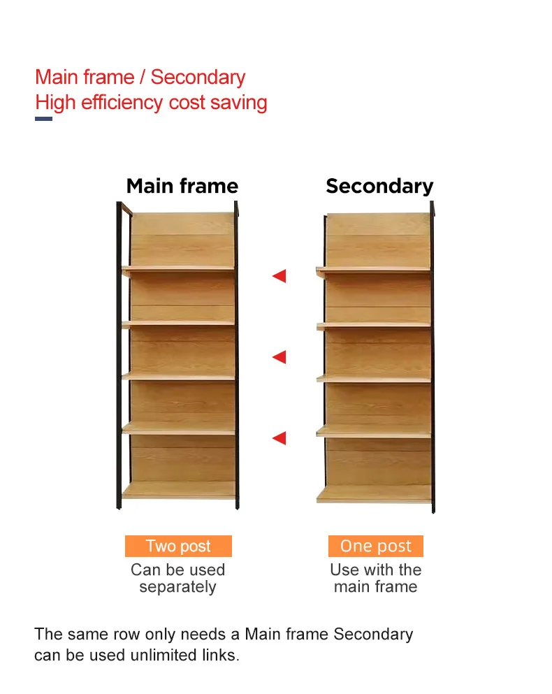 Стальная деревянная гондола Покровные полки Домашние многоэтажные гостиные Книжные полки