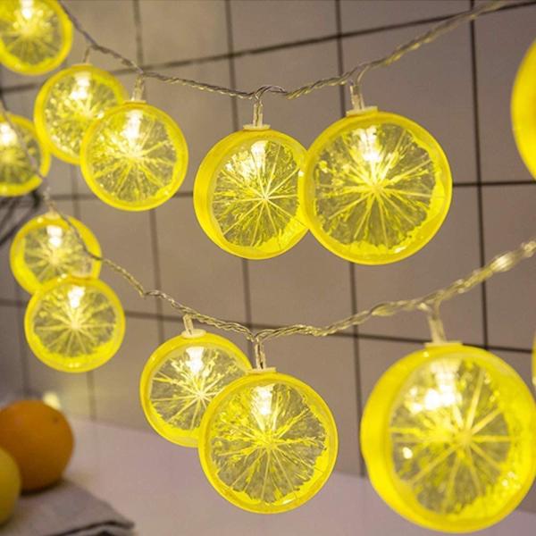 Fruit Lemon Slice String Lights USB LED Flashing Garland Hanging Lamp Battery Powered Indoor Outdoor Lighting Night Light