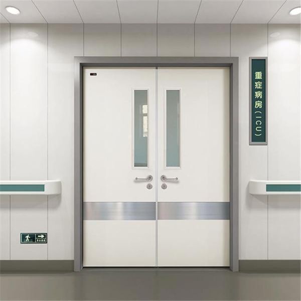 Custom Single Leaf Cleanroom Door Tempered Glass For Hospitals