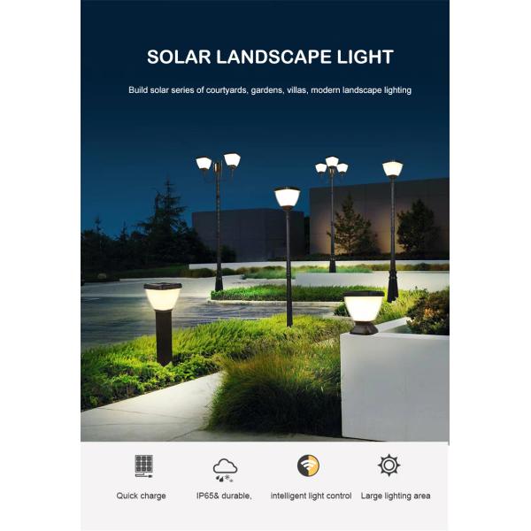 Waterproof Ip65 Landscape Solar Street Lighting Garden Pole Lamp Outdoor