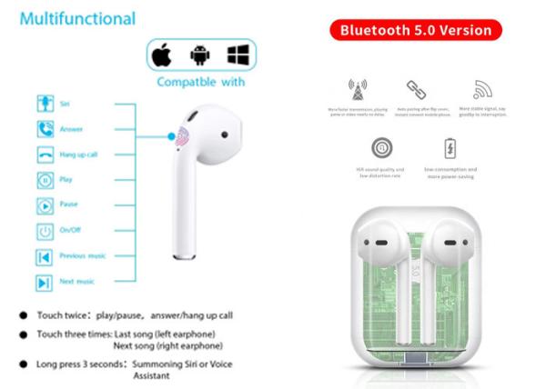 Original Tap Change Name Wireless Bluetooth Earbuds with GPS Fuction
