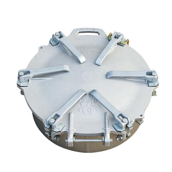 Couvercle de conduit à ouverture rapide en alliage d'aluminium avec six griffes pour réservoir de ciment en poudre en vrac Température de conception robuste -20°- 70°