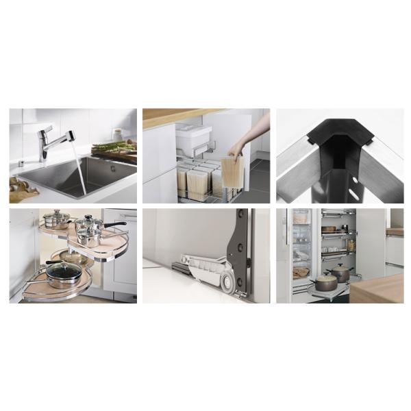 El sistema completo de acero inoxidable D350mm*H800mm del armario de cocina alista para montar