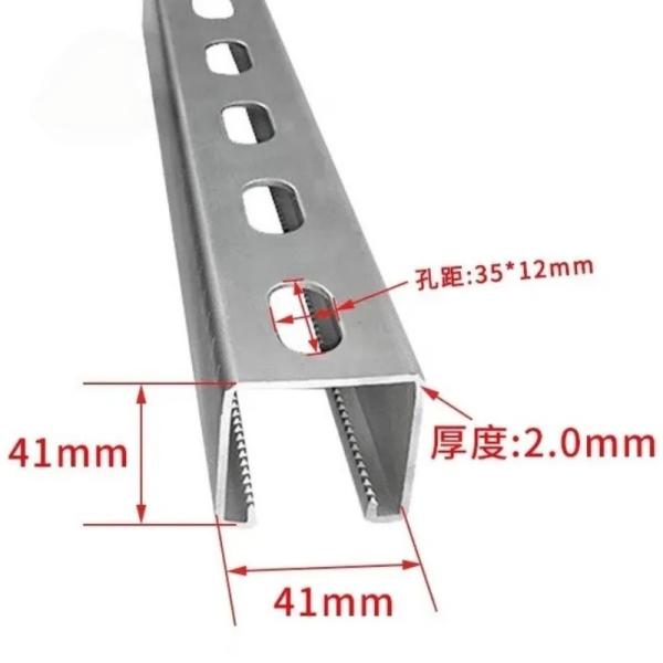 C Shaped Galvanized Steel Channel Truss Purlin Cold Bending Structural Metal With Brackets