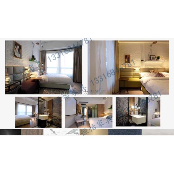 Kota Semarang hotel bedroom furniture fabric bed with metal racks and solid wood table desk