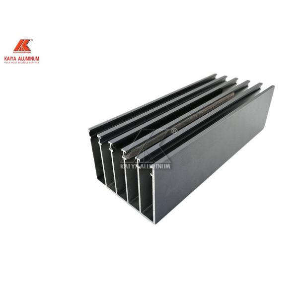 Alloy Sliding Door Profile Aluminium Window Extrusions Black Powder Coating