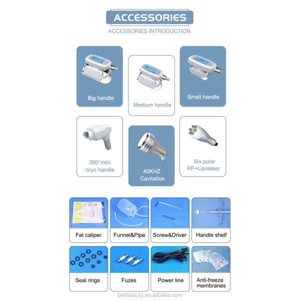 Multifunctional Vacuum Cavitation System With 4 Cryo Handles RF Fat Burning Machine