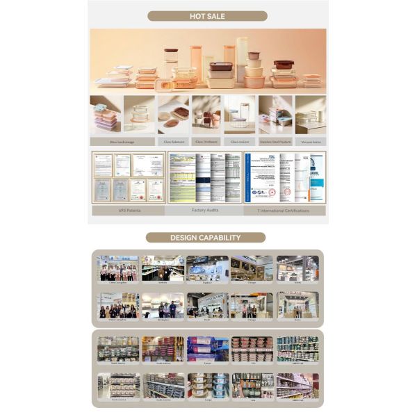 IKOO Double Layer Glass Food Container with Divider