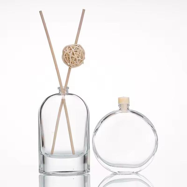 Empty 100ml Luxury Round Square Clear Glass Reed Diffuser Bottle