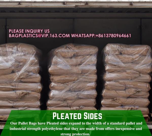 2 Meters High Custom Transparent Waterproof Dust Packing Print Plastic PE Pallet Cover Bag